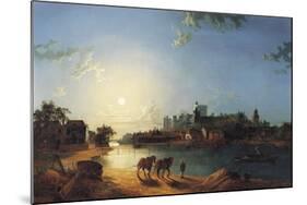 Windsor Castle by Moonlight-Henry Pether-Mounted Giclee Print