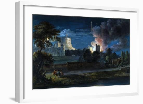 Windsor Castle from Datchet Lane on a Rejoicing Night-Paul Sandby-Framed Giclee Print