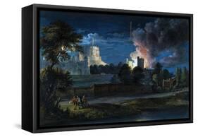 Windsor Castle from Datchet Lane on a Rejoicing Night-Paul Sandby-Framed Stretched Canvas