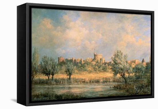 Windsor Castle: from the River Thames-Richard Willis-Framed Stretched Canvas