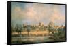 Windsor Castle: from the River Thames-Richard Willis-Framed Stretched Canvas