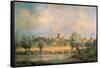 Windsor Castle: from the River Thames-Richard Willis-Framed Stretched Canvas