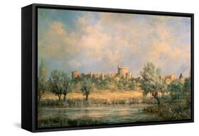 Windsor Castle: from the River Thames-Richard Willis-Framed Stretched Canvas