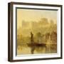 Windsor Castle from the Thames (Oil on Millboard)-William Daniell-Framed Giclee Print