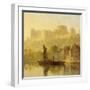 Windsor Castle from the Thames (Oil on Millboard)-William Daniell-Framed Giclee Print