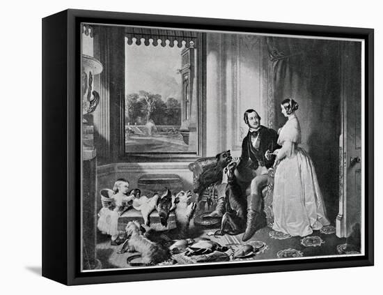 Windsor Castle in Modern Times, from the Painting of 1843-Edwin Henry Landseer-Framed Stretched Canvas