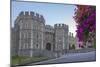Windsor Castle in the Morning with Flowers in Hanging Baskets, Windsor, Berkshire, England-Charlie Harding-Mounted Photographic Print