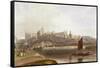 Windsor Castle, River Meadow on Thames, from Views of Windsor, Eton and Virginia Water, c.1827-30-Thomas & William Daniell-Framed Stretched Canvas