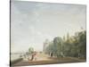 Windsor Castle: the North Terrace Looking East, with Elegant Figures, 1803-Paul Sandby-Stretched Canvas