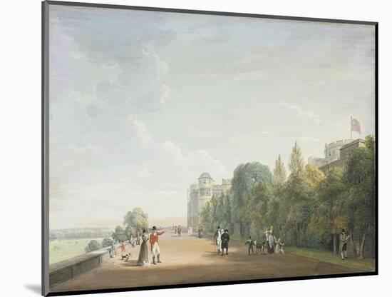 Windsor Castle: the North Terrace Looking East, with Elegant Figures, 1803-Paul Sandby-Mounted Giclee Print