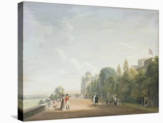 Windsor Castle: the North Terrace Looking East, with Elegant Figures, 1803-Paul Sandby-Stretched Canvas