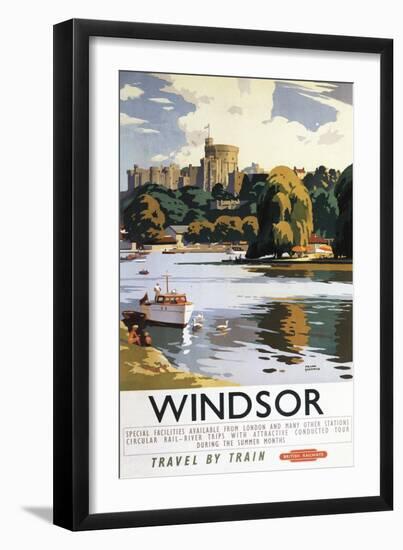 Windsor, England - British Railways Windsor Castle Thames Poster-Lantern Press-Framed Art Print