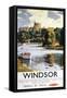 Windsor, England - British Railways Windsor Castle Thames Poster-Lantern Press-Framed Stretched Canvas
