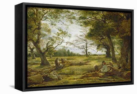 Windsor Forest ('Wood-Cutting in Windsor Forest')-John Linnell-Framed Stretched Canvas