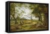 Windsor Forest ('Wood-Cutting in Windsor Forest')-John Linnell-Framed Stretched Canvas