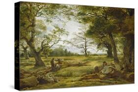 Windsor Forest ('Wood-Cutting in Windsor Forest')-John Linnell-Stretched Canvas