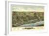 Windsor Locks, Connecticut - Panoramic Map-Lantern Press-Framed Art Print