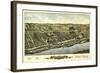 Windsor Locks, Connecticut - Panoramic Map-Lantern Press-Framed Art Print