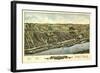 Windsor Locks, Connecticut - Panoramic Map-Lantern Press-Framed Art Print