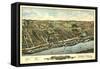 Windsor Locks, Connecticut - Panoramic Map-Lantern Press-Framed Stretched Canvas