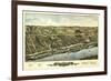 Windsor Locks, Connecticut - Panoramic Map-Lantern Press-Framed Art Print