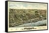 Windsor Locks, Connecticut - Panoramic Map-Lantern Press-Framed Stretched Canvas