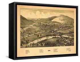 Windsor, New York - Panoramic Map-Lantern Press-Framed Stretched Canvas