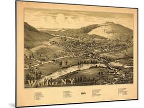 Windsor, New York - Panoramic Map-Lantern Press-Mounted Art Print