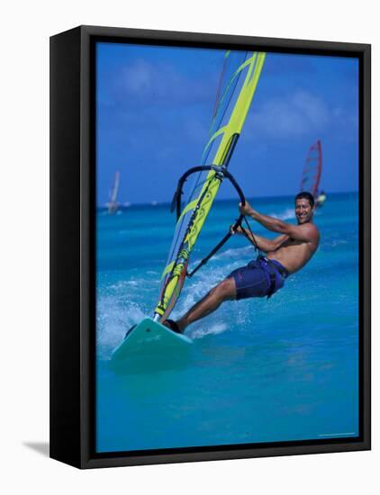 Windsurfer, Aruba, Caribbean-Robin Hill-Framed Stretched Canvas