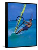 Windsurfer, Aruba, Caribbean-Robin Hill-Framed Stretched Canvas