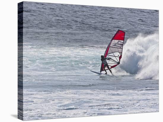 Windsurfer, Hookipa Beach Park, Maui, Hawaii, USA-Cathy & Gordon Illg-Stretched Canvas
