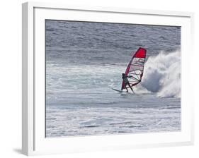 Windsurfer, Hookipa Beach Park, Maui, Hawaii, USA-Cathy & Gordon Illg-Framed Photographic Print