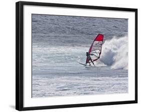 Windsurfer, Hookipa Beach Park, Maui, Hawaii, USA-Cathy & Gordon Illg-Framed Photographic Print