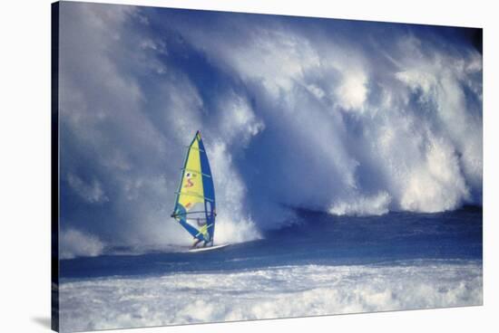 Windsurfer in High Waves-null-Stretched Canvas
