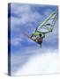 Windsurfer in Midair-null-Stretched Canvas