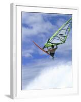 Windsurfer in Midair-null-Framed Photographic Print