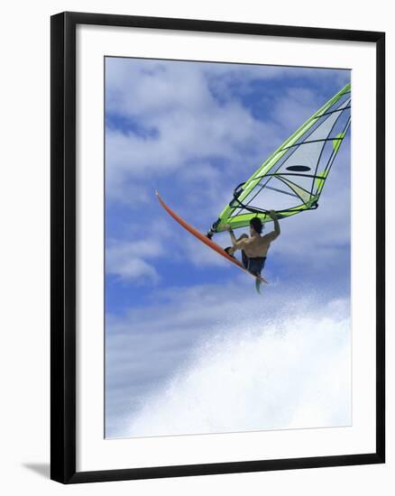 Windsurfer in Midair-null-Framed Photographic Print