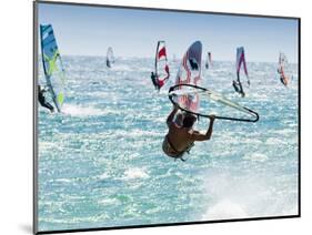 Windsurfer, Jump, Bolonia, Near Tarifa, Andalucia, Spain, Europe-Giles Bracher-Mounted Photographic Print