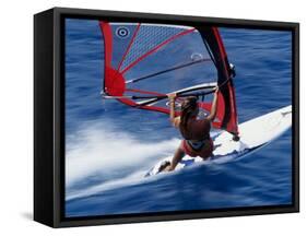 Windsurfer-null-Framed Stretched Canvas