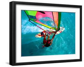 Windsurfing, Aruba, Caribbean-James Kay-Framed Premium Photographic Print