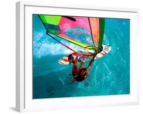 Windsurfing, Aruba, Caribbean-James Kay-Framed Photographic Print