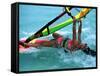 Windsurfing, Aruba, Caribbean-James Kay-Framed Stretched Canvas