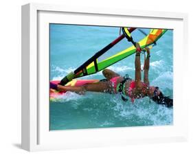 Windsurfing, Aruba, Caribbean-James Kay-Framed Photographic Print