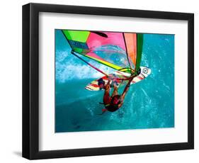 Windsurfing, Aruba, Caribbean-James Kay-Framed Photographic Print