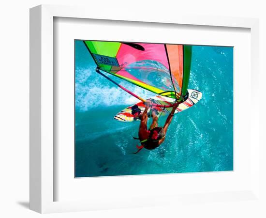 Windsurfing, Aruba, Caribbean-James Kay-Framed Photographic Print