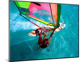 Windsurfing, Aruba, Caribbean-James Kay-Mounted Photographic Print