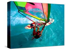 Windsurfing, Aruba, Caribbean-James Kay-Stretched Canvas