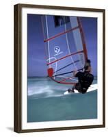 Windsurfing at Malmok Beach, Antigua, Caribbean-Greg Johnston-Framed Premium Photographic Print