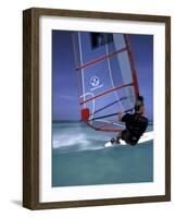 Windsurfing at Malmok Beach, Antigua, Caribbean-Greg Johnston-Framed Photographic Print