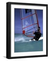 Windsurfing at Malmok Beach, Antigua, Caribbean-Greg Johnston-Framed Photographic Print